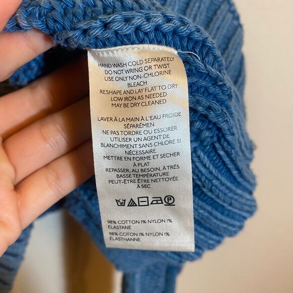 We the Free Blue In A Daze Blue Cropped Cable Knit Sweater - Picture 8 of 8